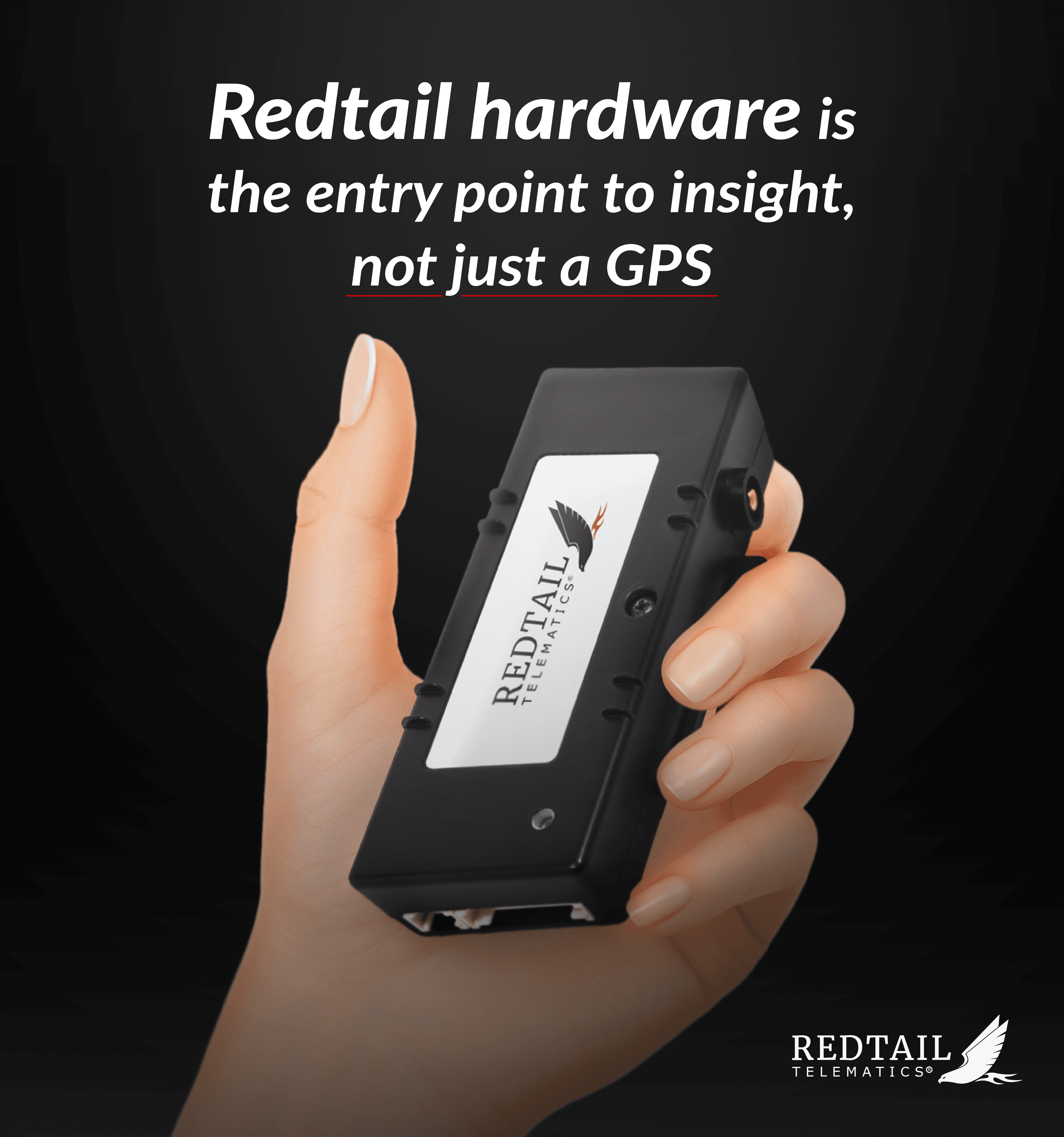 Pieza de marketing para un dispositivo telemático de Redtail