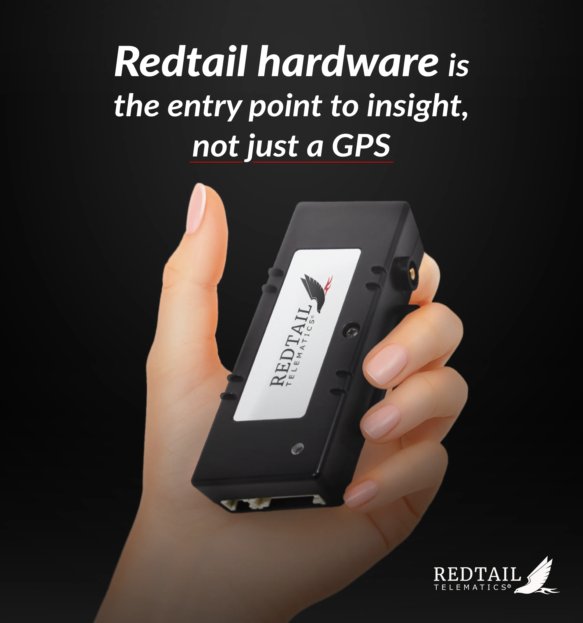 Pieza de marketing para un dispositivo telemático de Redtail